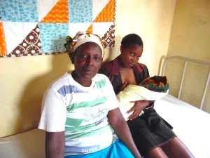 Two women and a baby in hospital