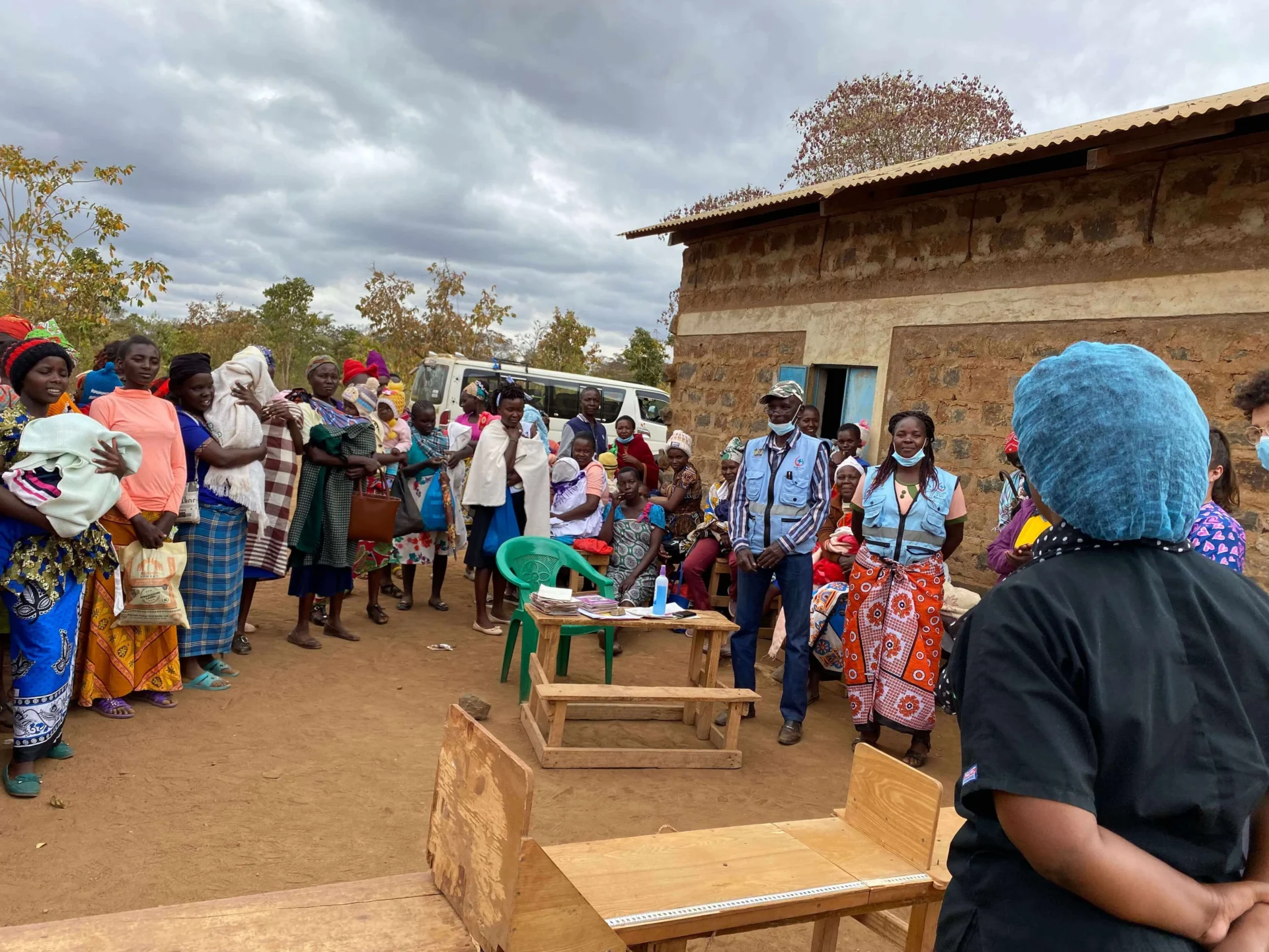 People assembling in rural area