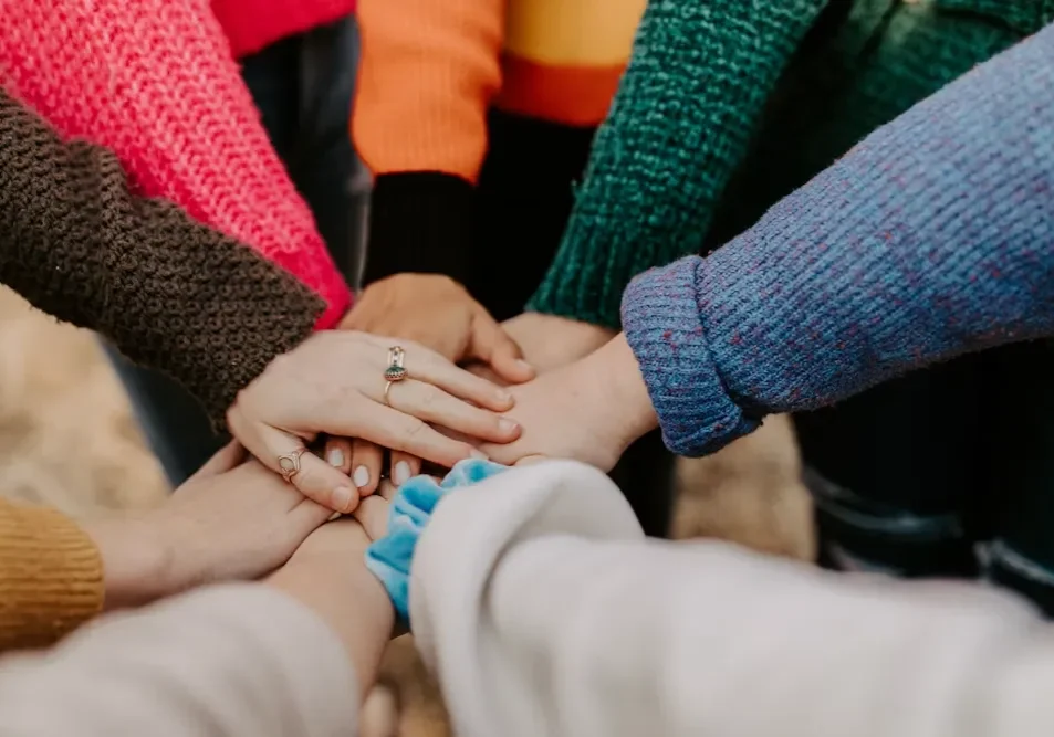 Unity through joined hands